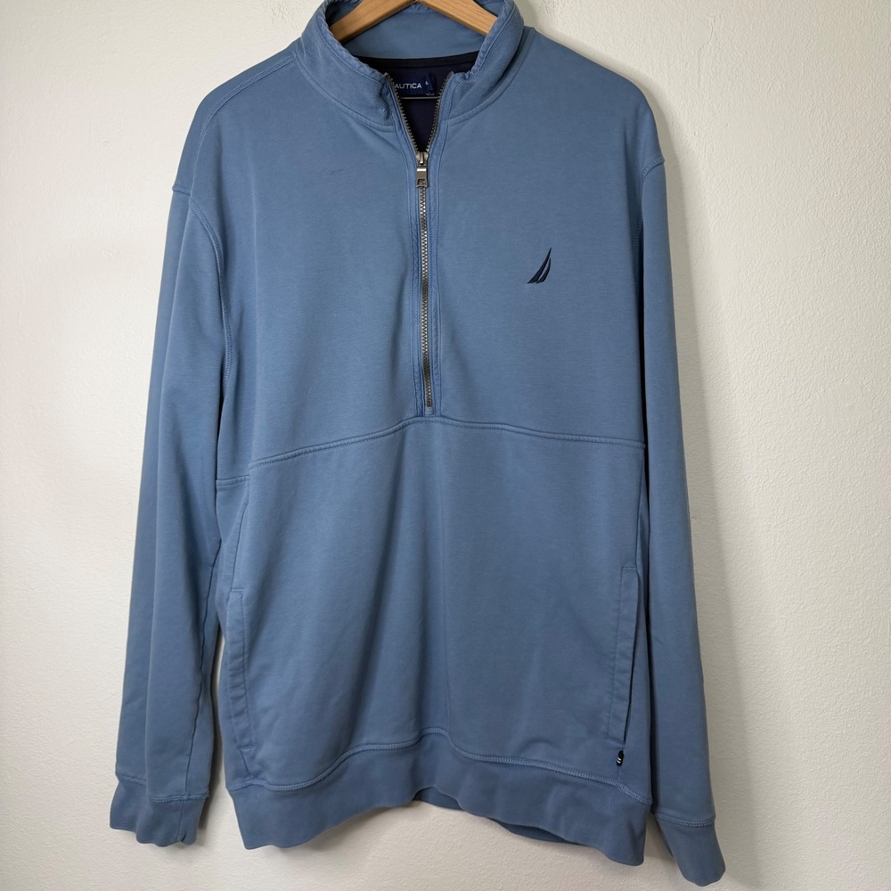 Nautica Half Zip Pullover Blue Men's Size‎ XXL Small Flaw